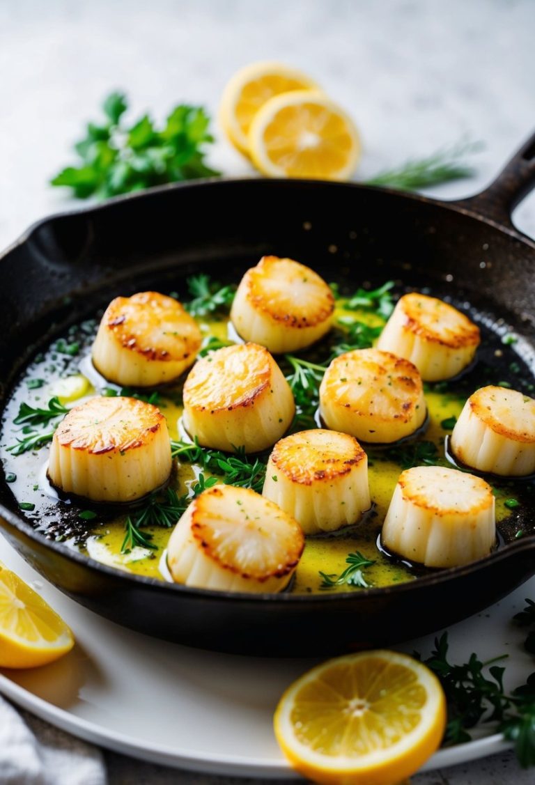 seared lemon garlic butter scallops